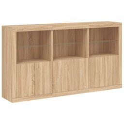 Berkfield Home Sideboard with LED Lights Sonoma Oak 181.5x37x100 cm in Brown - thumbnail 3