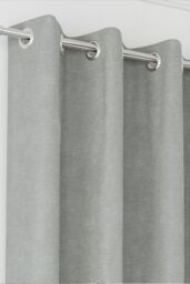 Enhanced Living 100% Blackout Chenille Thermal Eyelet Curtains for Living Room/Bedroom in Grey - Size: 117 cm width x 183 cm drop - thumbnail 2