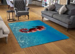 Benjamin Tate Design Mediterranean Seahorse Designer Rug in Natural - Size: Large - thumbnail 2