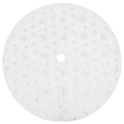 Berkfield Home Luxury Christmas Tree Skirt White 150 cm Faux - thumbnail 3