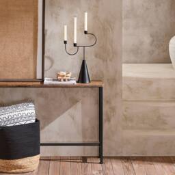 SoBuy Slim Console Table - Metal Frame - Space-Saving Design in Brown - Size: 120 cm x 15 cm - thumbnail 6