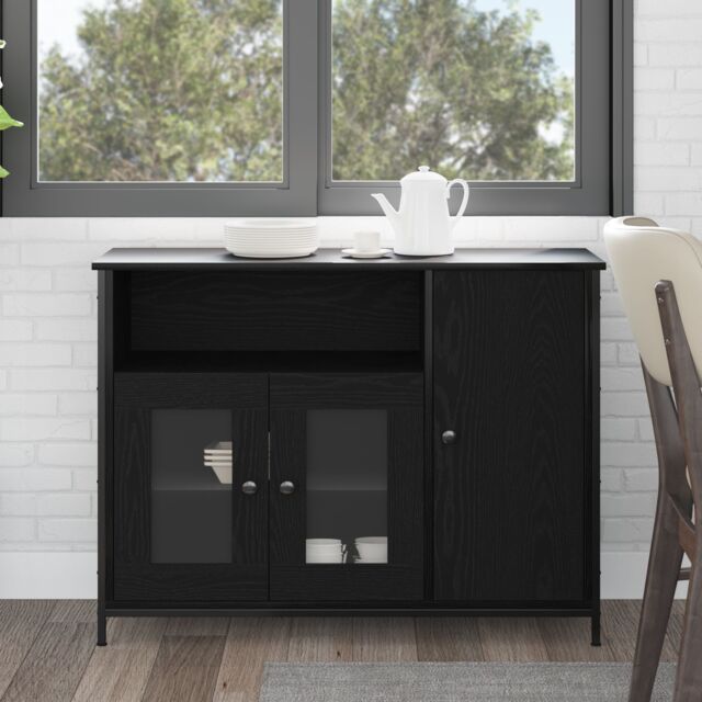 Berkfield Home Sideboard Black Oak 100x35x75 cm Engineered Wood - Size: 100 x 35 x 75 cm - image 1