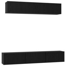 Berkfield Home with Shelf Wall-mounted Other with Storage with Door 6 pcs Black oak 100 x 30 x 30 cm Engineered wood - thumbnail 2