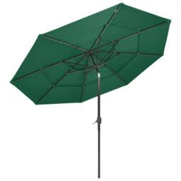 Berkfield Home 3-Tier Parasol with Aluminium Pole Green 3 m - thumbnail 3