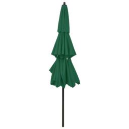 Berkfield Home 3-Tier Parasol with Aluminium Pole Green 3 m - thumbnail 4