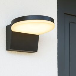 CGC Lighting 'Aubrey' Black Curved LED Outdoor Wall Light 4000k Natural White Integrated LED IP65
