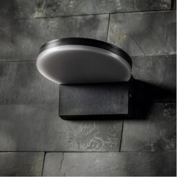 CGC Lighting 'Aubrey' Black Curved LED Outdoor Wall Light 4000k Natural White Integrated LED IP65 - thumbnail 3
