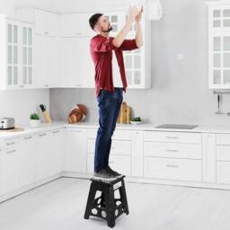 NESTLUNE Folding Steps Folding Step Stool Foldable Anti Slip in Black - thumbnail 6