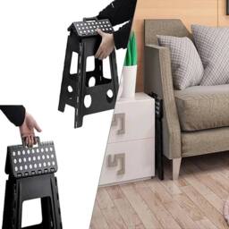 NESTLUNE Folding Steps Folding Step Stool Foldable Anti Slip in Black - thumbnail 2