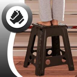 NESTLUNE Folding Steps Folding Step Stool Foldable Anti Slip in Black - thumbnail 4
