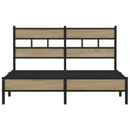 Berkfield Home Bed Frame without Mattress Sonoma Oak 150x200 cm King Size Engineered Wood in Brown - thumbnail 4