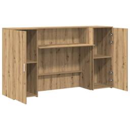 Berkfield Home Reception Desk Artisan Oak 180x50x103.5 cm Engineered Wood in Brown - thumbnail 7