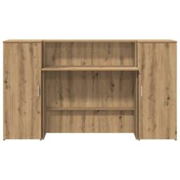 Berkfield Home Reception Desk Artisan Oak 180x50x103.5 cm Engineered Wood in Brown - thumbnail 5