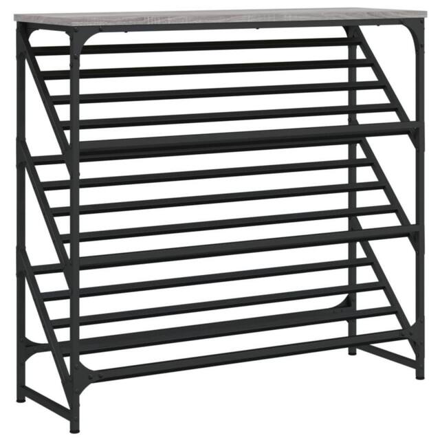 Berkfield Home Shoe Rack Grey Sonoma 90x30x85 cm Engineered Wood - Size: 90 x 30 x 85 cm - image 1