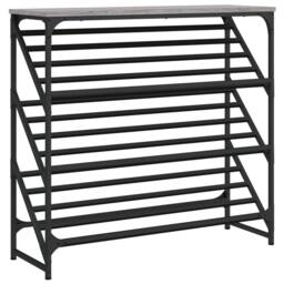 Berkfield Home Shoe Rack Grey Sonoma 90x30x85 cm Engineered Wood - Size: 90 x 30 x 85 cm - thumbnail 1