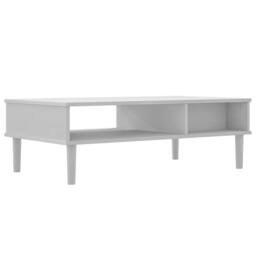 Berkfield Home Beautiful Coffee Table SENJA Rattan Look White 100x55x33 cm Solid Wood - Size: 100 x 55 x 33 cm - thumbnail 8