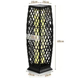Gr8 Garden 2 Solar Rattan Lantern LED Garden Floor Lamps in Dark Grey - thumbnail 6