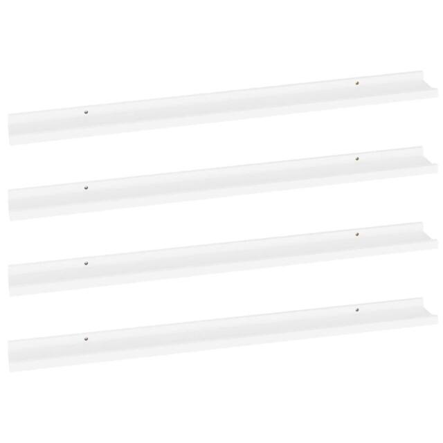 Berkfield Home Wall Shelves 4 pcs White 100x9x3 cm - Size: 100 x 9 x 3 cm - image 1