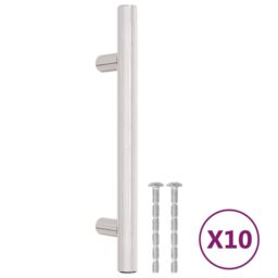 Berkfield Home Cabinet Handles 10 pcs Silver 96 mm Stainless Steel - thumbnail 2
