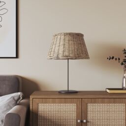 Berkfield Home Lamp Shade Brown √ò50x30 cm Wicker - Size: 50x30 cm