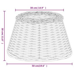 Berkfield Home Lamp Shade Brown √ò50x30 cm Wicker - Size: 50x30 cm - thumbnail 6