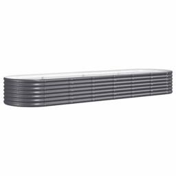 Berkfield Home Garden Raised Bed Powder-coated Steel 296x80x36 cm Anthracite in Dark Grey - Size: 296 x 80 x 36 cm - thumbnail 3