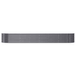 Berkfield Home Garden Raised Bed Powder-coated Steel 296x80x36 cm Anthracite in Dark Grey - Size: 296 x 80 x 36 cm