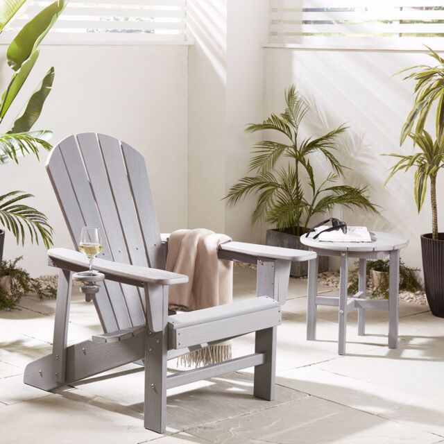 VonHaus Westport Reclining HDPE Adirondack Garden Chair in Grey - Size: 1 Pack - image 1