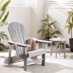 VonHaus Westport Reclining HDPE Adirondack Garden Chair in Grey - Size: 1 Pack - thumbnail 1