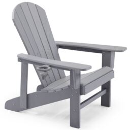 VonHaus Westport Reclining HDPE Adirondack Garden Chair in Grey - Size: 1 Pack - thumbnail 2