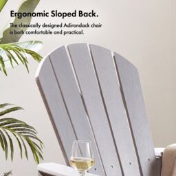 VonHaus Westport Reclining HDPE Adirondack Garden Chair in Grey - Size: 1 Pack - thumbnail 6
