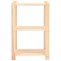 Berkfield Home 3-Tier Storage Rack 60x38x90 cm Solid Pinewood 150 kg in Beige - Size: 60 x 38 x 90 cm - thumbnail 3