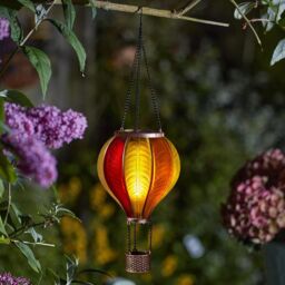 mysmartbuy Solar Powered Flaming Balloon Lantern - Outdoor Garden Hanging Light in Orange - thumbnail 1