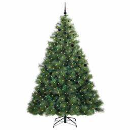 Berkfield Home Artificial Christmas Tree with 300 LEDs Green 240 cm PE & PVC - thumbnail 3