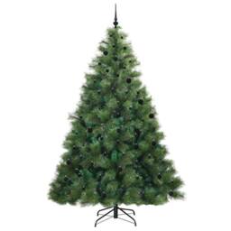 Berkfield Home Artificial Christmas Tree with 300 LEDs Green 240 cm PE & PVC - thumbnail 4