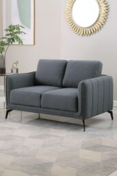 More4Homes Oslo Modern Scandi Style Fabric Living Room 2 Seater Sofa in Dark Grey - thumbnail 1