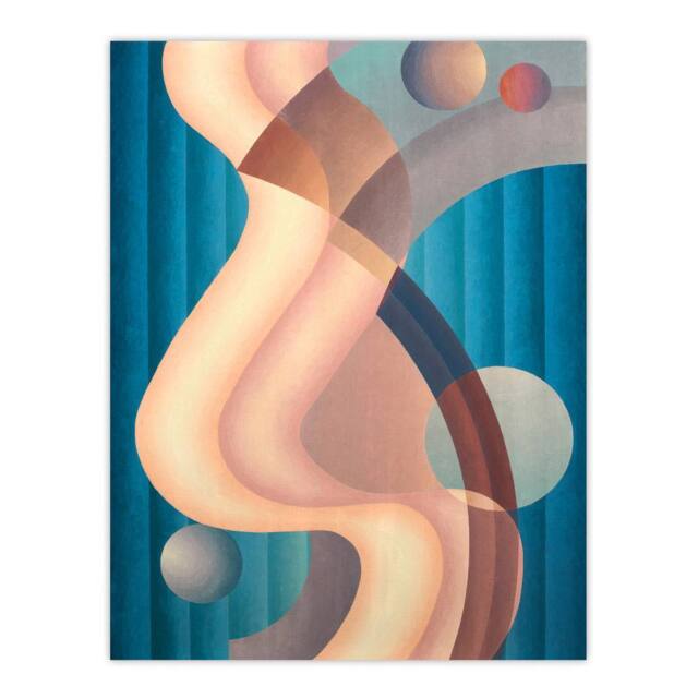 "Artery8 Stuart Walker Composition No 6 Abstract Painting Wall Art Print - Size: W12"" x H16""" - image 1