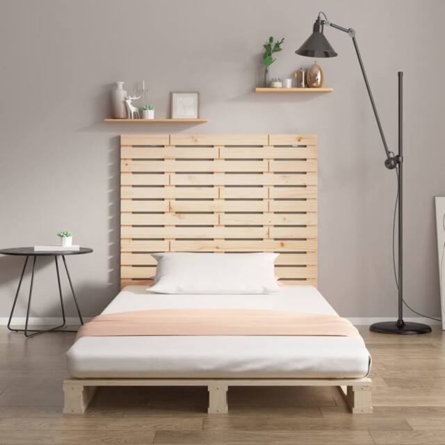 Berkfield Home Wall Headboard 96x3x91.5 cm Solid Wood Pine in Light Tan - image 1