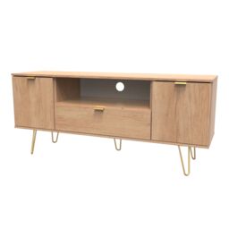 Ready Assembled 2 U Fuji 2 Door 1 Drawer Wide TV Unit (Ready Assembled) in Natural - Size: Large - thumbnail 3