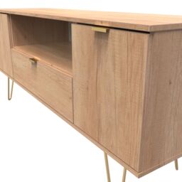 Ready Assembled 2 U Fuji 2 Door 1 Drawer Wide TV Unit (Ready Assembled) in Natural - Size: Large - thumbnail 4