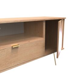 Ready Assembled 2 U Fuji 2 Door 1 Drawer Wide TV Unit (Ready Assembled) in Natural - Size: Large - thumbnail 6