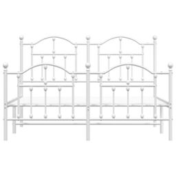 Berkfield Home Metal Bed Frame with Headboard & Footboard White 140x190 cm - thumbnail 5