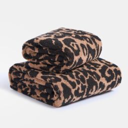 OHS Leopard Hand Towel Absorbent 100% Cotton Luxury Hotel Quality in Natural - thumbnail 3