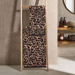 OHS Leopard Hand Towel Absorbent 100% Cotton Luxury Hotel Quality in Natural - thumbnail 8
