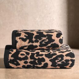 OHS Leopard Hand Towel Absorbent 100% Cotton Luxury Hotel Quality in Natural