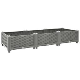 Berkfield Home Raised Bed 120x40x23 cm Polypropylene in Grey - Size: 120 x 40 x 23 cm - thumbnail 2