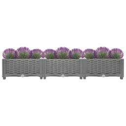 Berkfield Home Raised Bed 120x40x23 cm Polypropylene in Grey - Size: 120 x 40 x 23 cm - thumbnail 1