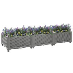 Berkfield Home Raised Bed 120x40x23 cm Polypropylene in Grey - Size: 120 x 40 x 23 cm - thumbnail 3