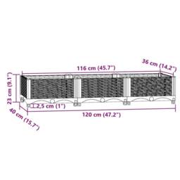 Berkfield Home Raised Bed 120x40x23 cm Polypropylene in Grey - Size: 120 x 40 x 23 cm - thumbnail 8