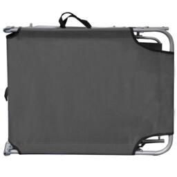 Berkfield Home Comfortable Folding Sun Lounger with Canopy Grey Aluminium - thumbnail 4